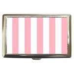 Vertical Stripes - White and Pastel Pink Cigarette Money Case