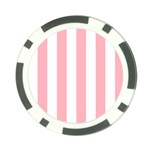 Vertical Stripes - White and Pastel Pink Poker Chip Card Guard (10 pack)