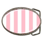 Vertical Stripes - White and Pink Belt Buckle