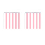 Vertical Stripes - White and Pink Cufflinks (Square)