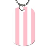 Vertical Stripes - White and Pink Dog Tag (Two Sides)