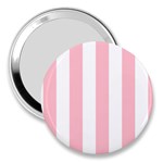 Vertical Stripes - White and Pink 3  Handbag Mirror