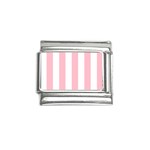 Vertical Stripes - White and Pink Italian Charm (9mm)