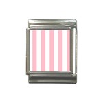 Vertical Stripes - White and Pink Italian Charm (13mm)