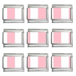 Vertical Stripes - White and Pink 9mm Italian Charm (9 pack)