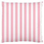Vertical Stripes - White and Pink Large Cushion Case (Two Sides)