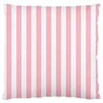 Vertical Stripes - White and Pink Standard Flano Cushion Case (One Side)