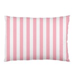 Vertical Stripes - White and Pink Pillow Case (One Side)