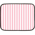 Vertical Stripes - White and Pink Fleece Blanket (Mini)