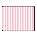 Vertical Stripes - White and Pink Fleece Blanket (Small) (One Side)