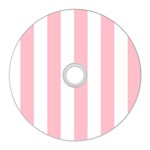 Vertical Stripes - White and Pink CD Wall Clock