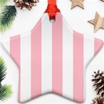 Vertical Stripes - White and Pink Star Ornament (Two Sides)
