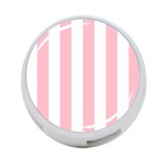 Vertical Stripes - White and Pink 4-Port USB Hub (One Side)