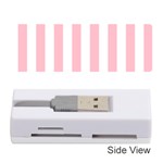 Vertical Stripes - White and Pink Memory Card Reader (Stick)