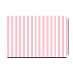 Vertical Stripes - White and Pink Small Doormat