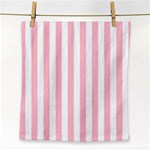 Vertical Stripes - White and Pink Face Towel