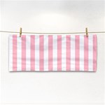 Vertical Stripes - White and Pink Hand Towel