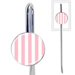Vertical Stripes - White and Pink Book Mark