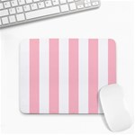Vertical Stripes - White and Pink Small Mousepad