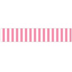 Vertical Stripes - White and Flamingo Pink Flano Scarf (Large)