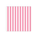 Vertical Stripes - White and Flamingo Pink Satin Bandana Scarf