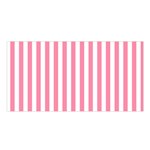 Vertical Stripes - White and Flamingo Pink Satin Shawl
