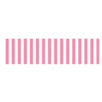 Vertical Stripes - White and Flamingo Pink Satin Scarf (Oblong)