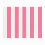 Vertical Stripes - White and Flamingo Pink Small Glasses Cloth (2 Sides)