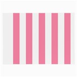 Vertical Stripes - White and Flamingo Pink Large Glasses Cloth