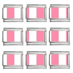 Vertical Stripes - White and Flamingo Pink 9mm Italian Charm (9 pack)