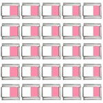Vertical Stripes - White and Flamingo Pink 9mm Italian Charm (25 pack)