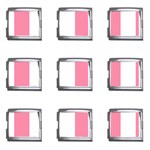 Vertical Stripes - White and Flamingo Pink Mega Link Italian Charm (9 pack)