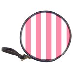Vertical Stripes - White and Flamingo Pink Classic 20-CD Wallet
