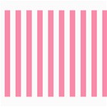 Vertical Stripes - White and Flamingo Pink Collage 8  x 10 