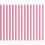 Vertical Stripes - White and Flamingo Pink Collage 11  x 14 