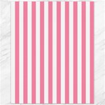 Vertical Stripes - White and Flamingo Pink Canvas 11  x 14 