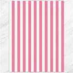 Vertical Stripes - White and Flamingo Pink Canvas 12  x 16 