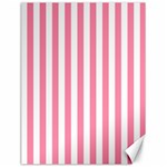 Vertical Stripes - White and Flamingo Pink Canvas 18  x 24 
