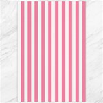 Vertical Stripes - White and Flamingo Pink Canvas 20  x 30 