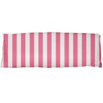 Vertical Stripes - White and Flamingo Pink Body Pillow Case (Dakimakura) (One Side)