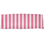 Vertical Stripes - White and Flamingo Pink Body Pillow Case Dakimakura (Two Sides)