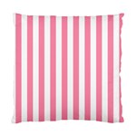 Vertical Stripes - White and Flamingo Pink Standard Cushion Case (Two Sides)