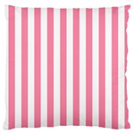 Vertical Stripes - White and Flamingo Pink Standard Flano Cushion Case (One Side)