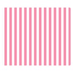 Vertical Stripes - White and Flamingo Pink Double Sided Flano Blanket (Small)