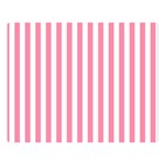 Vertical Stripes - White and Flamingo Pink Double Sided Flano Blanket (Large)