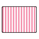 Vertical Stripes - White and Flamingo Pink Fleece Blanket (Small) (One Side)