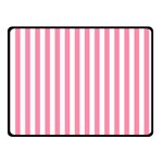 Vertical Stripes - White and Flamingo Pink Double Sided Fleece Blanket (Small) (Two Sides)