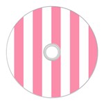 Vertical Stripes - White and Flamingo Pink CD Wall Clock