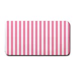 Vertical Stripes - White and Flamingo Pink Medium Bar Mat