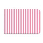 Vertical Stripes - White and Flamingo Pink Small Doormat